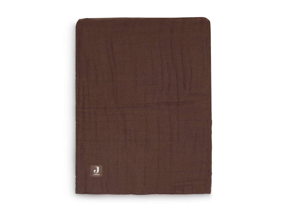 Dekentje wrinkled cotton 120x120cm / chestnut