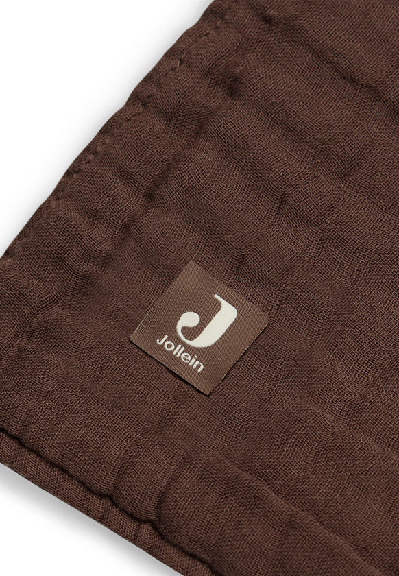 Dekentje wrinkled cotton 120x120cm / chestnut