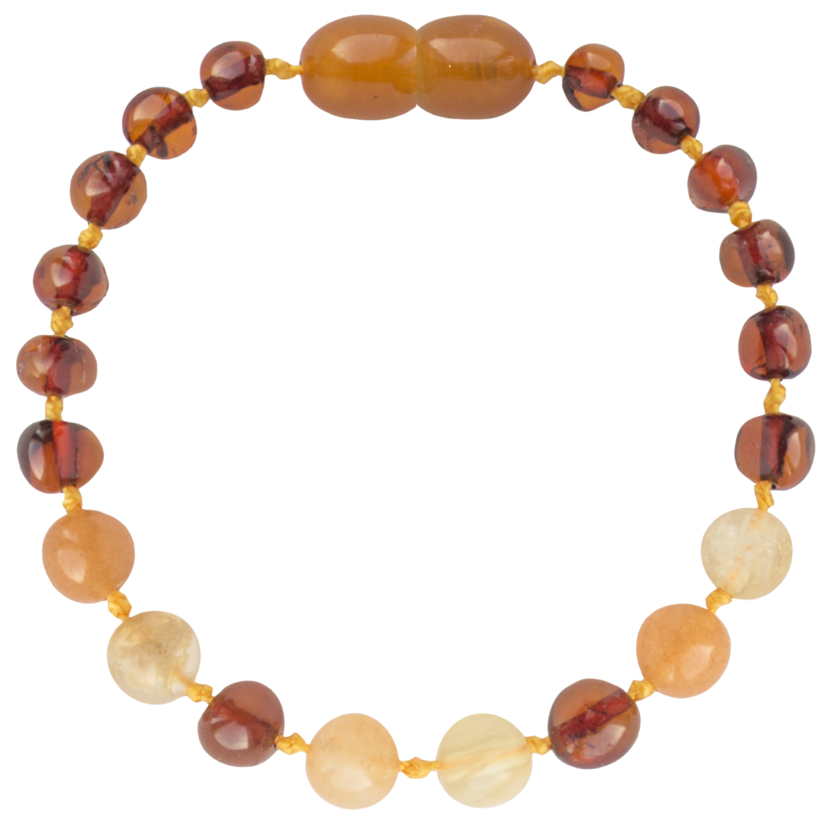 Barnsteen armband (cognac en aventurijn)