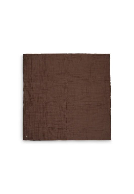 Dekentje wrinkled cotton 120x120cm / chestnut